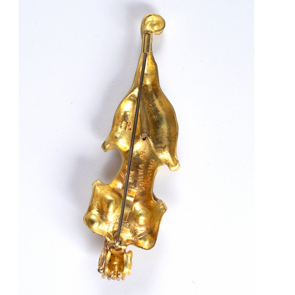 Alessandro Dari, Donna Violino, a bi-colour 18ct gold pendant/brooch of abstract violin form, - Image 5 of 5