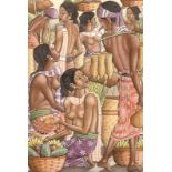 Dewa Putu Bedil (1921-1999)/Market Scene/tempera on canvas,