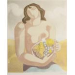 Mary Audsley (1919-2008)/Girl with Fruit/signed and dated '82 and numbered 6/10 in pencil/colour