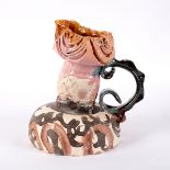 Simon Carroll (1964-2009), an earthenware jug, 2007, with coloured glazes, 35cm high,