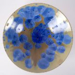 Simon Rich (born 1949), a crystalline glazed stoneware bowl, cobalt blue and ochre,
