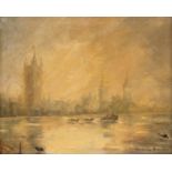 Monica Buchan (Contemporary)/Palace of Westminster/signed/oil on canvas,