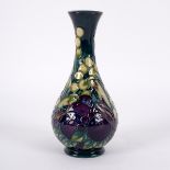 Moorcroft Pottery, a Finches vase, of baluster form with long neck, 16.
