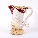 Simon Carroll (1964-2009), an earthenware jug, 2002, with coloured glazes, 35cm high,