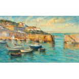 John Neale (Contemporary)/Mousehole/oil on canvas,