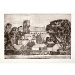 Leslie Duxbury (1921-2001)/View of Ammanford/etching, plate size 30cm x 45cm and/Back of Houses,