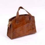 A crocodile skin handbag