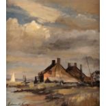 After Edward Seago/Suffolk Cottages/bears signature/oil on board,