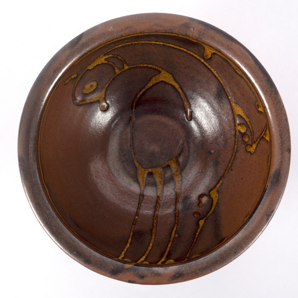 Manner of Svend Bayer, a glazed earthenware bowl with dripped design of a bird to interior, 17. - Image 2 of 8