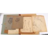 William Strang (1859-1921)/Seven pencil sketches contained in a folio/to include male and female