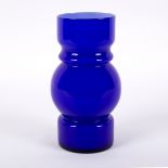 Lindshammar, a 1970s blue cased glass vase,