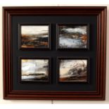 Malcolm Fryer (born 1937)/Abstract Landscapes/four oils mounted as one,