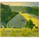 John Nash (1893-1977)/The Cornfield/colour lithograph,