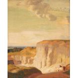Charles March Gere (1869-1957)/A Quarry in the Cotswolds/with heavy horses and workers in the