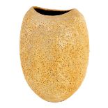Chris Carter (born 1945), a stoneware vessel, yellow silicon carbide glaze to exterior,