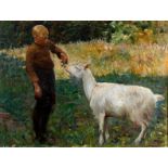 Anton Hirschig (1867-1939)/Boy with Goat/signed with monogram and inscribed Brasschaat 1909)/oil on