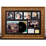 Beatles Interest: a framed montage including autographs of all four Beatles,