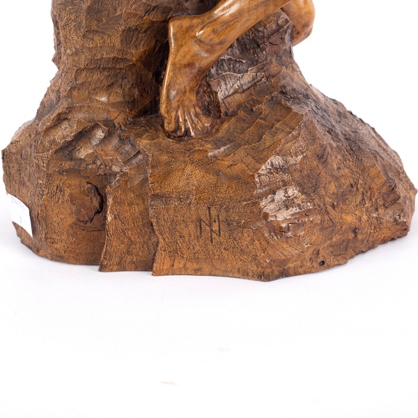 Ian Norbury (born 1948), Pan, an elm and bone sculpture, 37cm high/Exhibited: Wood Sculptures '89, - Bild 2 aus 2