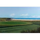 Kevin Platt/Trevose Golf Club and Constantine Bay/signed lower left/oil on canvas,