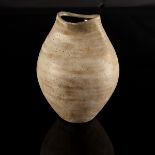 Chris Carter (born 1945), a stoneware vessel, thrown and altered with oxidised interior,