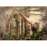 John Piper (1903-1992)/Dorchester Abbey/offset lithograph in colours,
