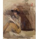 Winifred Fontana (early 20th Century)/Self Portrait/inscribed verso/watercolour,