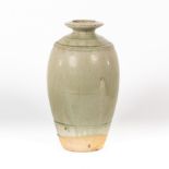 Richard Batterham (born 1936), a stoneware bottle vase, tapering form with flared neck,
