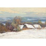 Zdenek Nemastil (1879-1942)/Winter Landscape/oil on board, 33.5cm x 49.