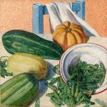 Gwen Whicker/A Dish of Peas/signed lower left/oil on canvas,