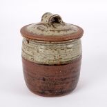 Richard Batterham (born 1936), a lidded storage jar, ash and tenmoku glazes, 13.