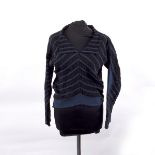 An Issey Miyake blue and black striped textured blouse