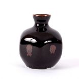 David Leach (1911-2005), a small six-sided pot, tenmoku glaze, incised DL and JL, 8.