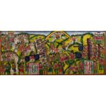 20th Century Ethiopian School/Guerilla Conflict/an episodic painting on cloth,