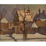 Ernest Herbert Whydale (1886-1952)/Winter Townscape/signed/oil on canvas,