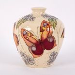 Moorcroft Pottery, a Butterflies vase, design by Sally Tuffin, impressed and painted marks to base,