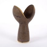 Geoffrey Eastop (1921-2014), a stoneware vessel of seedling form, mottled bronze glaze,