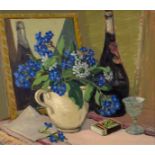 20th Century/Still Life with Jug of Heliotropes/oil on board,