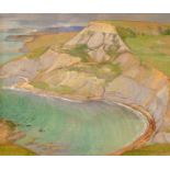 Gerald Gardiner RWA (1902-1959)/Dorset Coastal View/inscribed to label verso Near St Aldhelm's Head,