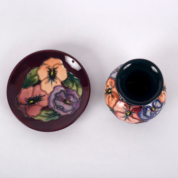 Moorcroft Pottery, a Pansy vase, design by Rachel Bishop 1993, of baluster form, 9. - Image 2 of 3