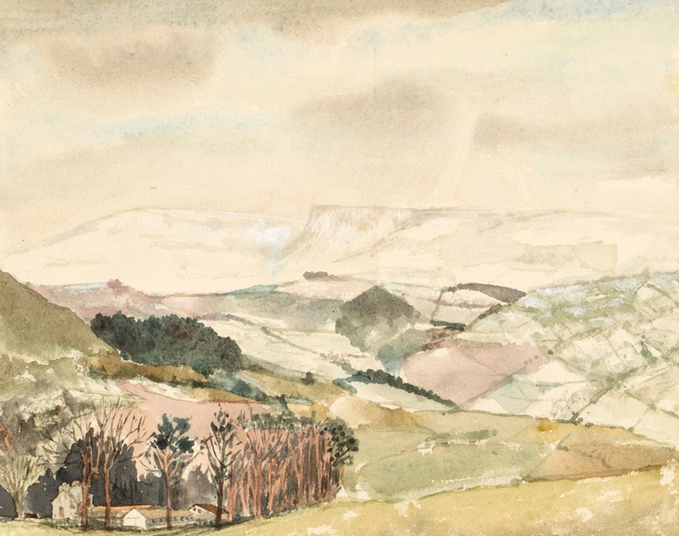 Leslie Duxbury (1921-2001)/Welsh Farmhouse/watercolour, 17cm x 23cm/Back Garden/watercolour, 23.