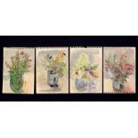 Leslie Duxbury (1921-2001)/Flower Studies/watercolour on artist's notepaper, 25cm x 17.