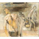 Robert Medley (1905-1994)/Figures by a Lake/signed; dated to stretcher 1988;