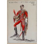 (Richard) Berkeley Sutcliffe (1918-1979)/Hungarian Hussar Costume Design/ for The Land of Smiles,