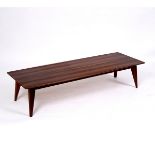 Vanson, British 1960s, a low teak coffee table of retro vintage design with square taper legs,