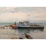 Piotr Soulimenko (1914-1996)/Tourist Boat, Black Sea/signed in cyrillic/oil on artist's card,
