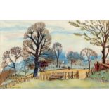 Sydney Arrobus (1901-1990)/Hampstead Heath/signed and inscribed/ink and watercolour, 29cm x 45.