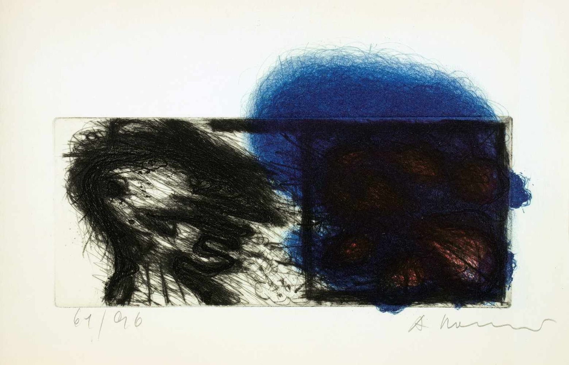 Arnulf Rainer. Mann und Frau. Farbradierung. 1969. 22,5 : 32,3 cm. Signiert und nummeriert.