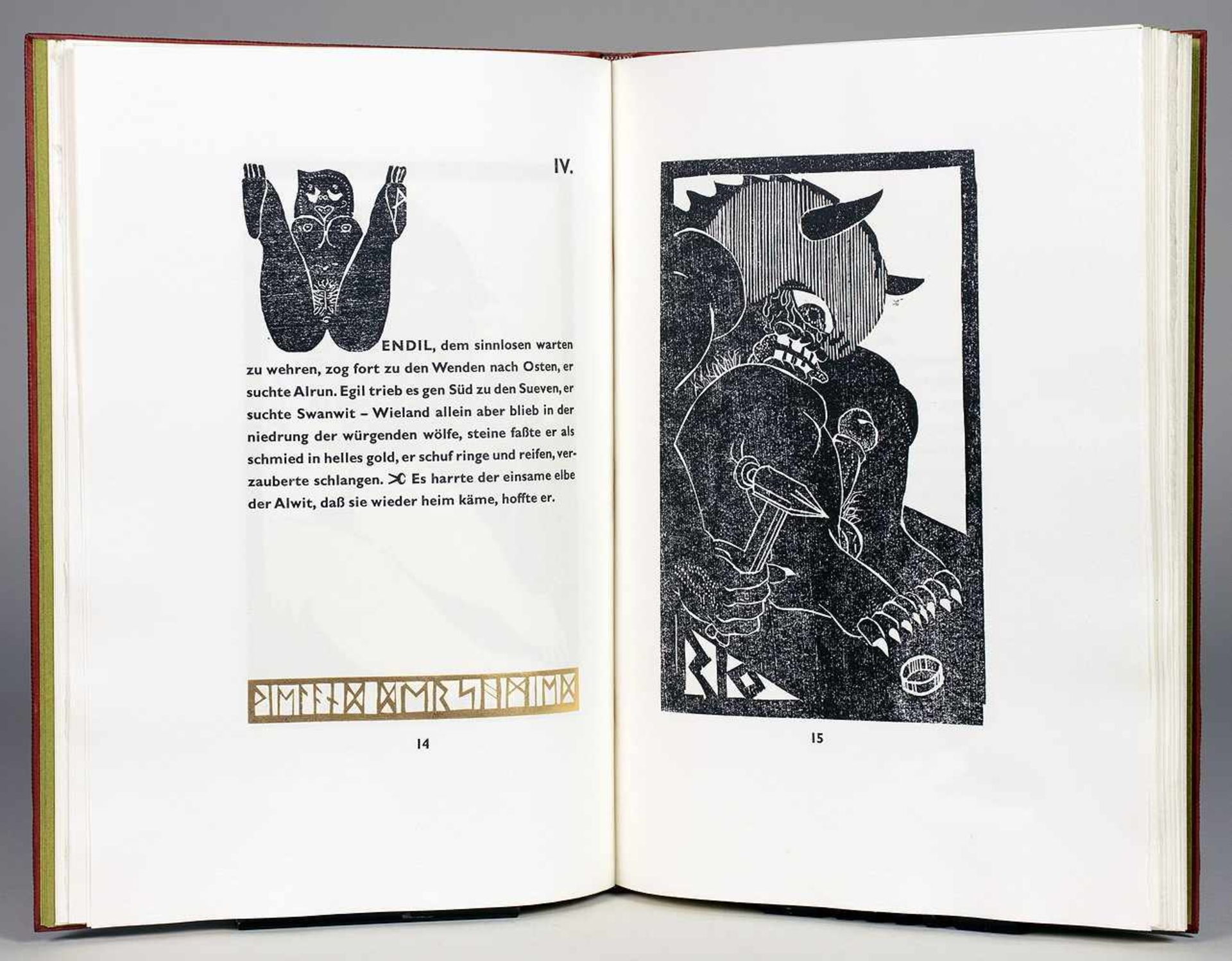 The Bear Press - H. C. Artmann. Gesänge der Hämmer. Einband, Farbradierung, Holzschnitte, - Bild 9 aus 10