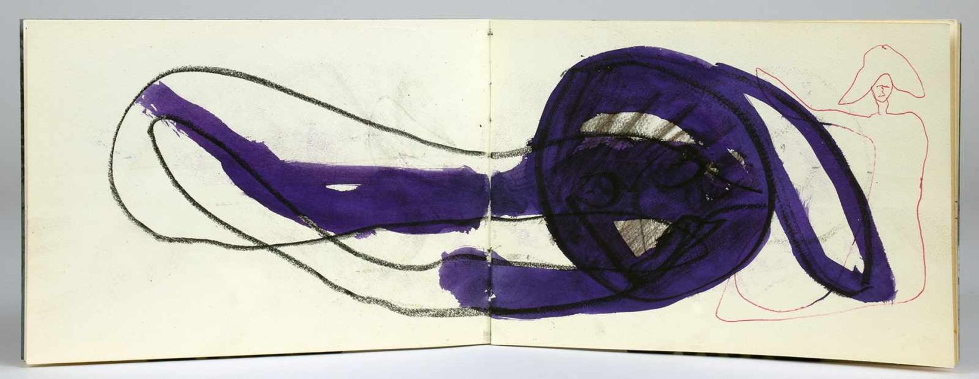 Martin Disler. Fünf Skizzenhefte mit insgesamt etwa 160 Zeichnungen und Aquarellen. 1977-1979. - Bild 4 aus 5