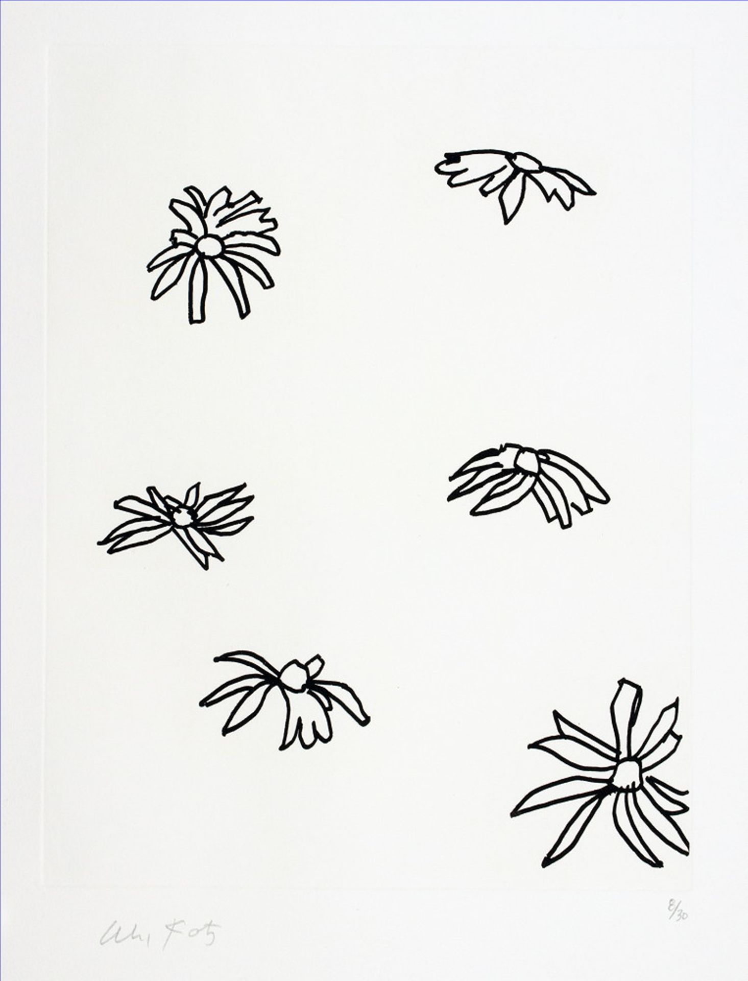 Alex Katz. Robert Creeley. Edges. Elf (von 13) Radierungen. 1997. 38,3 : 32,0 cm. Signiert und - Image 3 of 4